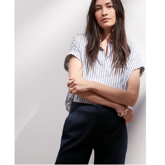 NWT Banana Repiblic Slim Wide Leg Honeycomb Crop Pant 10 LONG F779 - Picture 4 of 6